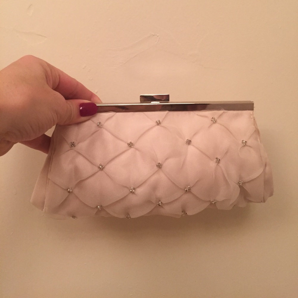White beaded clutch
